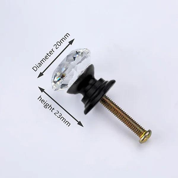 Luxurious Diamond-Shaped Glass Knobs with Elegant Gold Accents for Home Decor Upgrade