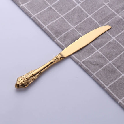 Gold Vintage Stainless Steel Cutlery, Individual Pieces | Très Elite