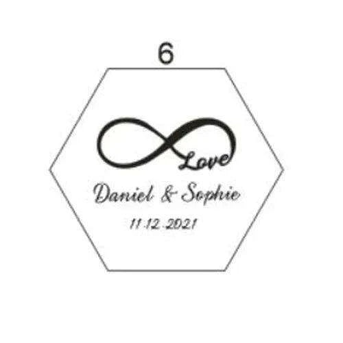 Customizable Transparent Hexagon Acrylic Ring Box with Engraved Name and Date - Elegant Jewelry Display