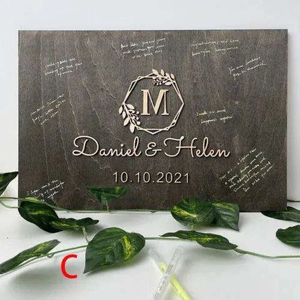 Personalized 3D Heart-Shaped Wedding Guest Book - Cherished Love Story Keepsake