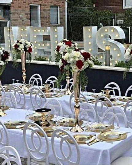 Stunning 55cm Silver Floral Centerpiece Vase for Weddings and Special Events