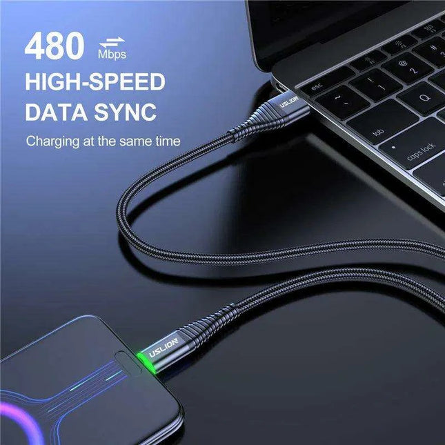 Lightning Speed 5A LED Micro USB Charging Cable - Stylish Data Sync with Illuminated Features