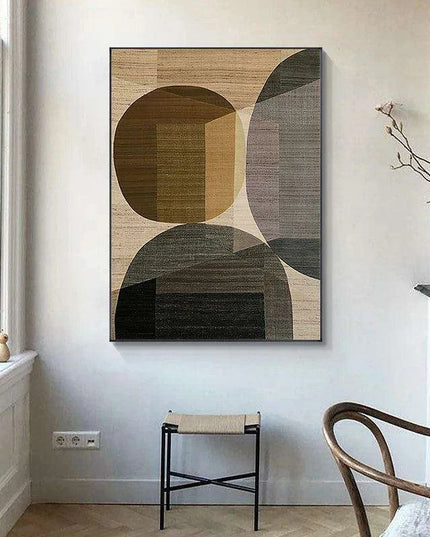 Elegant Brown Geometric Canvas Art Collection for Home and Office Décor