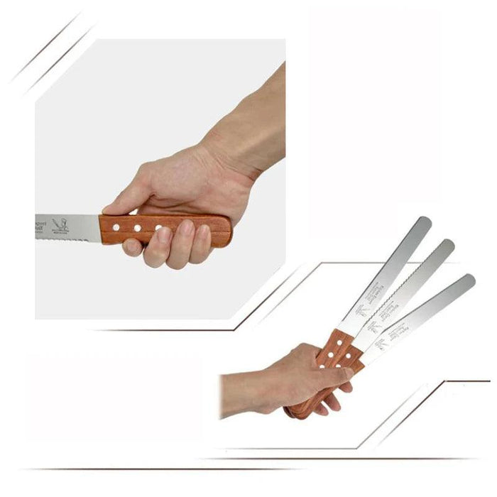 Gourmet Artisan Bread Knife Collection: Elegant Wooden Handle Duo