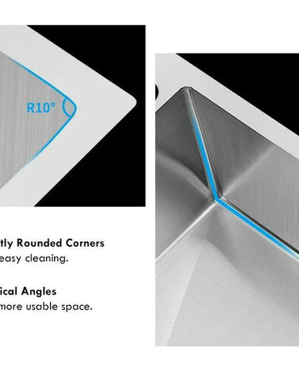 Premium 304 Stainless Steel Handmade Bar Sink Set with Rear Drain and Noise Reduction Features