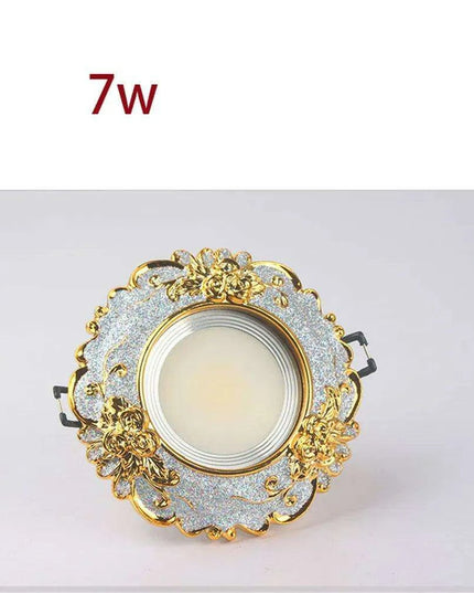 Luxurious Gold Resin Ceiling Fixture with Stylish Integrated Spotlights