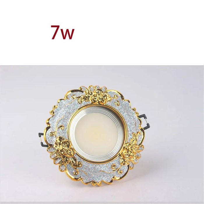 Luxurious Gold Resin Ceiling Fixture with Stylish Integrated Spotlights