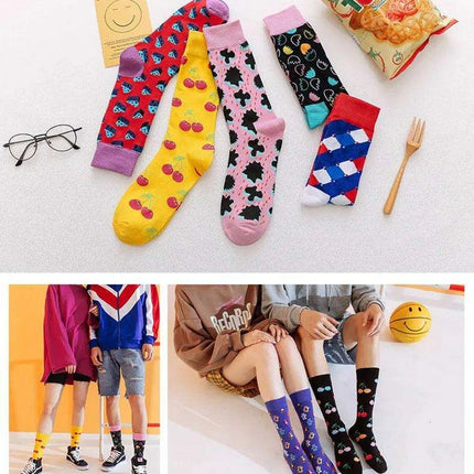 Colorful Tongue Graphic Skateboard Socks for Women - Stylish Fun Addition