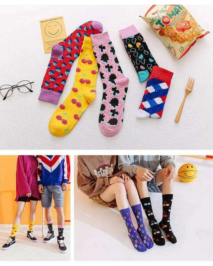 Colorful Tongue Graphic Skateboard Socks for Women - Stylish Fun Addition