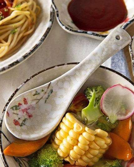 Kids' 14cm Delightful Japanese-Inspired Ceramic Spoon for Mealtime Magic