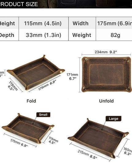 Elegant Leather Desktop Organizer Tray - Stylish Storage Solution