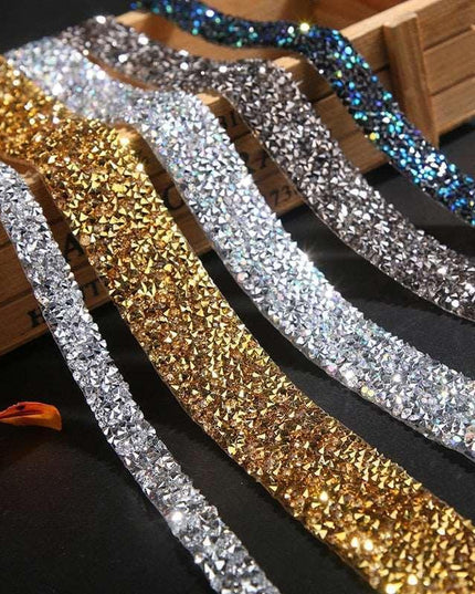 Sparkling Rhinestone Trim Kit for Creative Crafting - 1 Yard of Glamorous Elegance