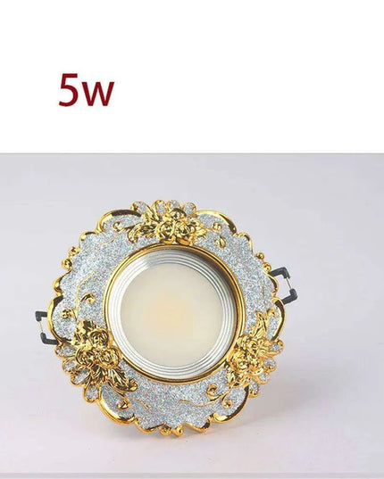 Luxurious Gold Resin Ceiling Fixture with Stylish Integrated Spotlights