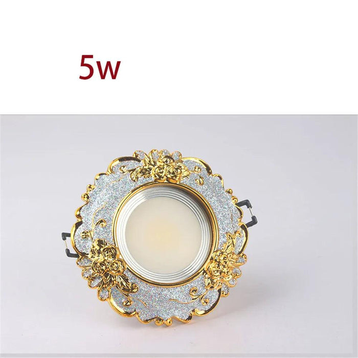Luxurious Gold Resin Ceiling Fixture with Stylish Integrated Spotlights