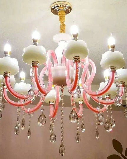 Enchanting Pink Crystal Chandelier for Dreamy Spaces