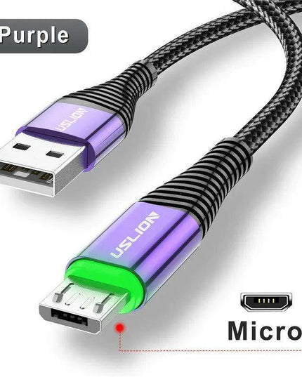 Lightning Speed 5A LED Micro USB Charging Cable - Stylish Data Sync with Illuminated Features
