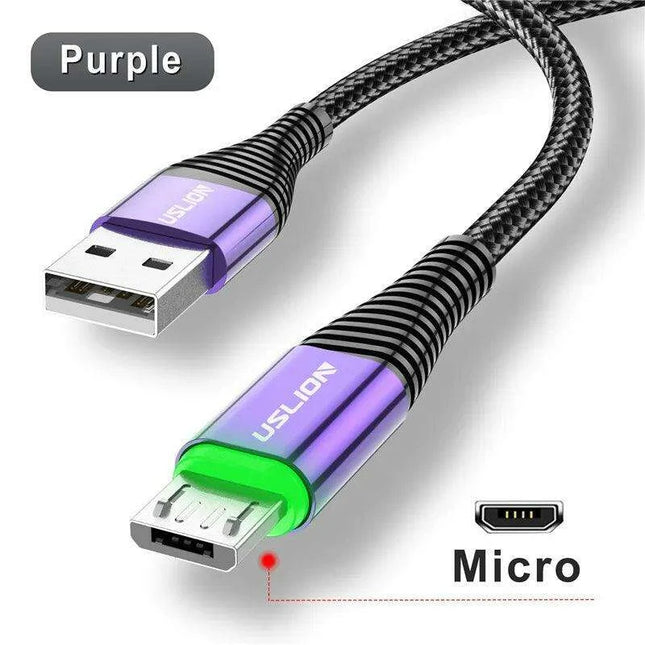 Lightning Speed 5A LED Micro USB Charging Cable - Stylish Data Sync with Illuminated Features