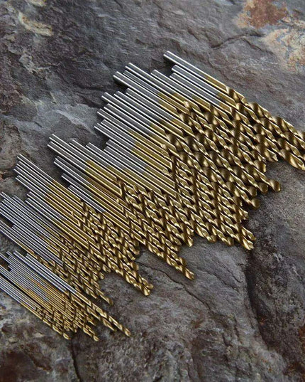 50-Piece Premium HSS Titanium Drill Bit Set for Woodworking and Metalworking