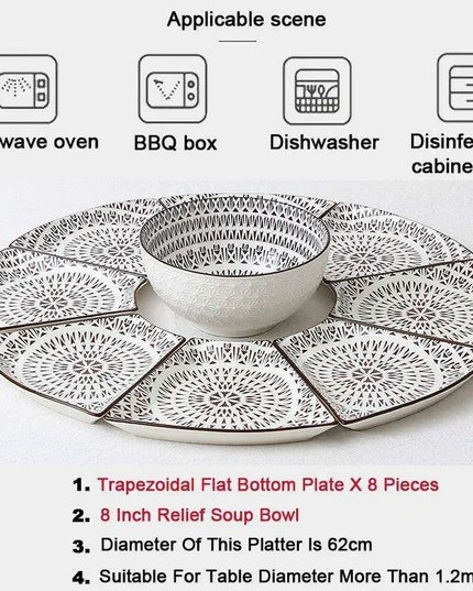 Sophisticated 9-Piece Porcelain Dining Set with 8 Versatile Soup Bowls (CZY-BS1030)