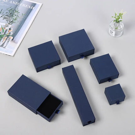 Ling's Store 12pcs Jewelry Organizer Set - Black Display Boxes with Di