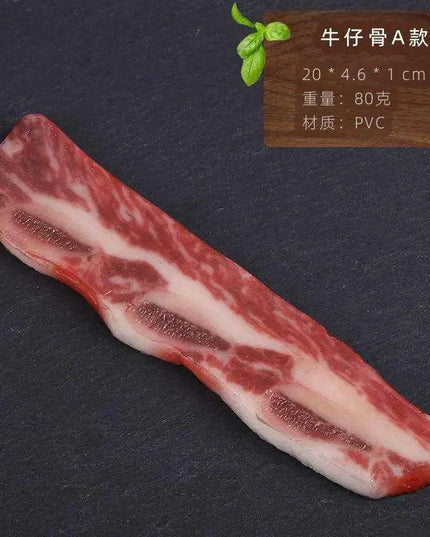 Lifelike Meat Replica Props for Photography and Home Decor - Realistic Steak, Pork, and Bacon Models