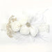 Elegant Vintage Baby Headband with Satin Flower, Feather, and Pearl Details