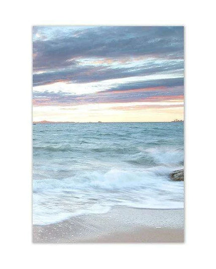 Coastal Serenity Sunrise Canvas Print - Ocean Waves Home Decor