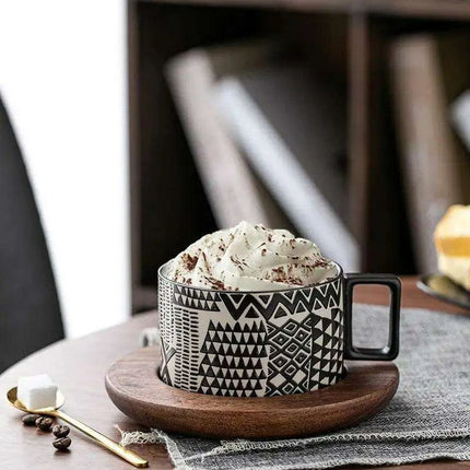 Retro Ceramic Mug and Spoon Set - Charming 320ml Drinkware for a Thoughtful Gift