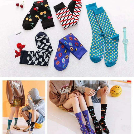 Colorful Tongue Graphic Skateboard Socks for Women - Stylish Fun Addition