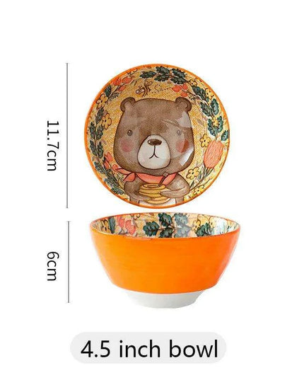 Whimsical Woodland Creatures Ceramic Dining Set for Enchanting Meals
