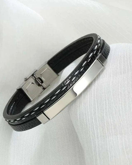 Customizable Leather Date Bracelets with Engraved Personalization