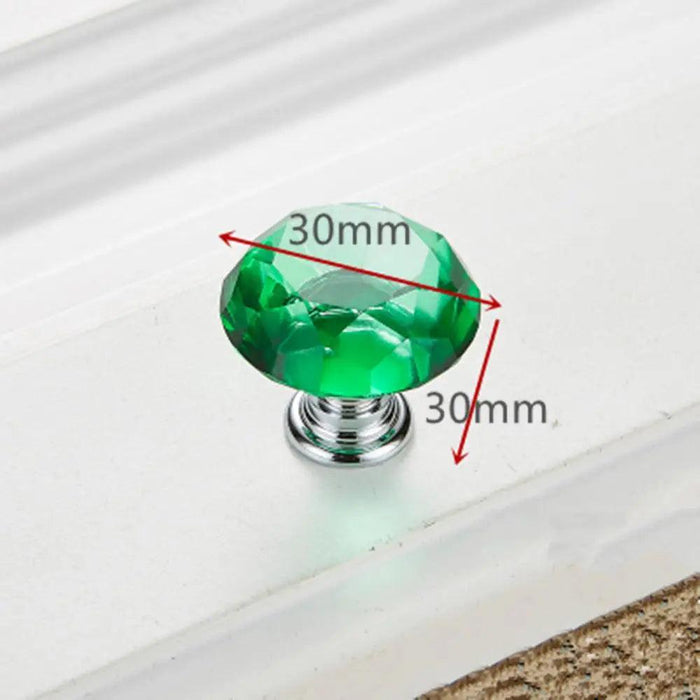 Elegant 30mm Diamond Crystal Glass Cabinet and Drawer Knobs for a Glamorous Touch