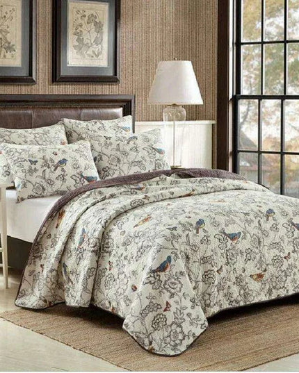 100% Cotton Queen Quilted Bedspread Set