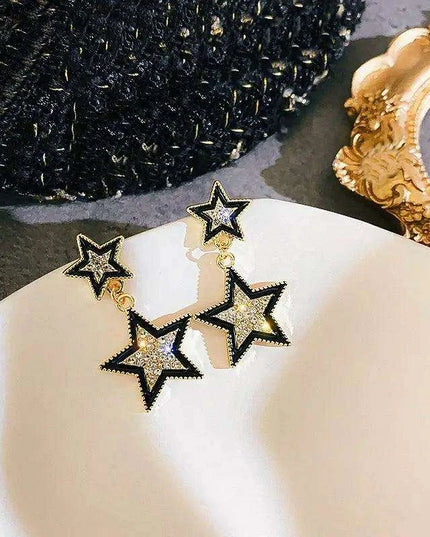 Starlit Gemstone Drop Earrings - Elegant Ear Adornments