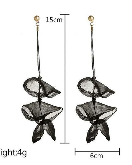 Elegant Bohemian Floral Chiffon Earrings: A Chic Expression of Luxury