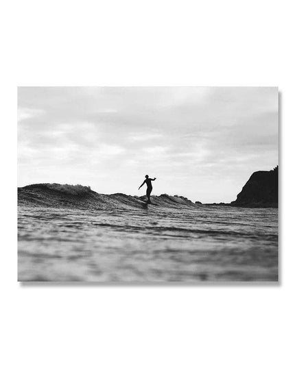 Customizable Black and White California Surf Canvas Art - Chic Beach Home Decor