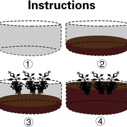 15 Gallon Multi-Purpose Black Fabric Garden Planter Bag for Herbs, Flowers, and Vegetables