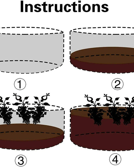 15 Gallon Multi-Purpose Black Fabric Garden Planter Bag for Herbs, Flowers, and Vegetables