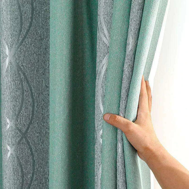 Elegant Dual Color Green Striped Blackout Curtain Set - Modern Home Upgrade