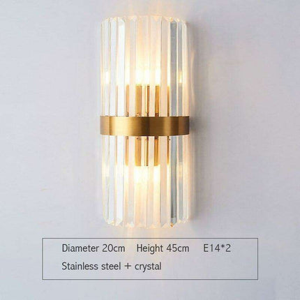 Elegant Crystal Wall Sconce - Modern Illumination for Home and Bath
