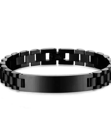 Customizable Gold Chain Nameplate Bracelets for Him and Her