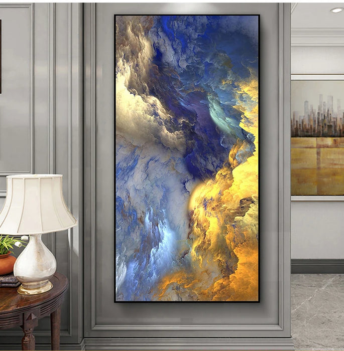 Vibrant Skyline Abstract Canvas Art: Modern Room Decor Enhancement