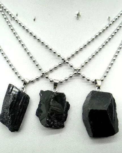 Black Tourmaline Unisex Slide Pendant - Chic Charm & Mood Tracker