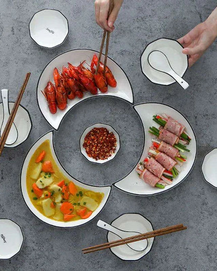 Celestial Blossom Ceramic Plate Collection - Artistic Dining & Snacking Essentials