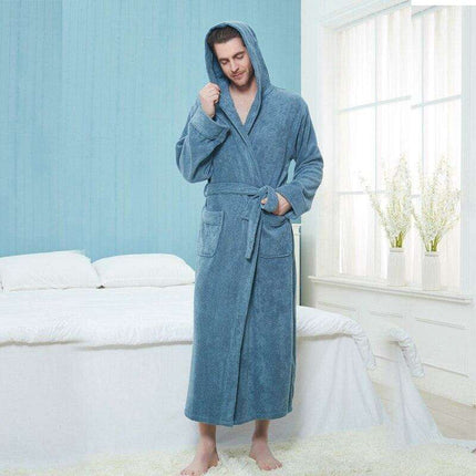 Cozy Elegance Unisex Cotton Hooded Kimono Robe for Winter