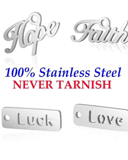 Inspirational 10-Pack Stainless Steel Charms for Creative Jewelry Making