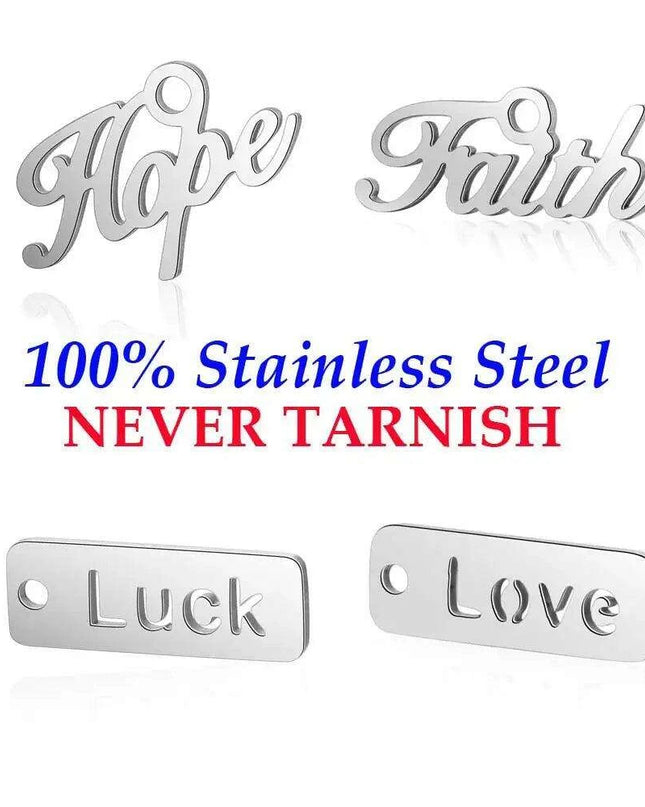 Inspirational 10-Pack Stainless Steel Charms for Creative Jewelry Making