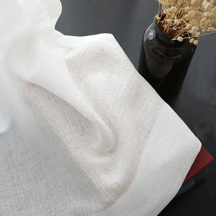Luxury Solid White Sheer Curtains – Half Transparent Tulle Drapes & Custom Sizes