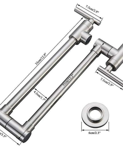 Brass Pot Filler Faucet with Flexible Swing Arm and Dual Joint Spout - Elevate Your Cooking Experience