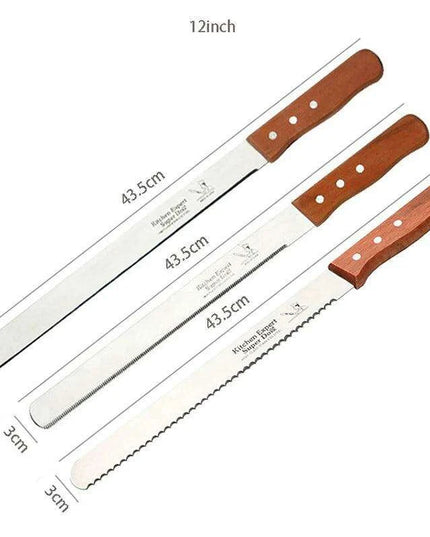 Gourmet Artisan Bread Knife Collection: Elegant Wooden Handle Duo